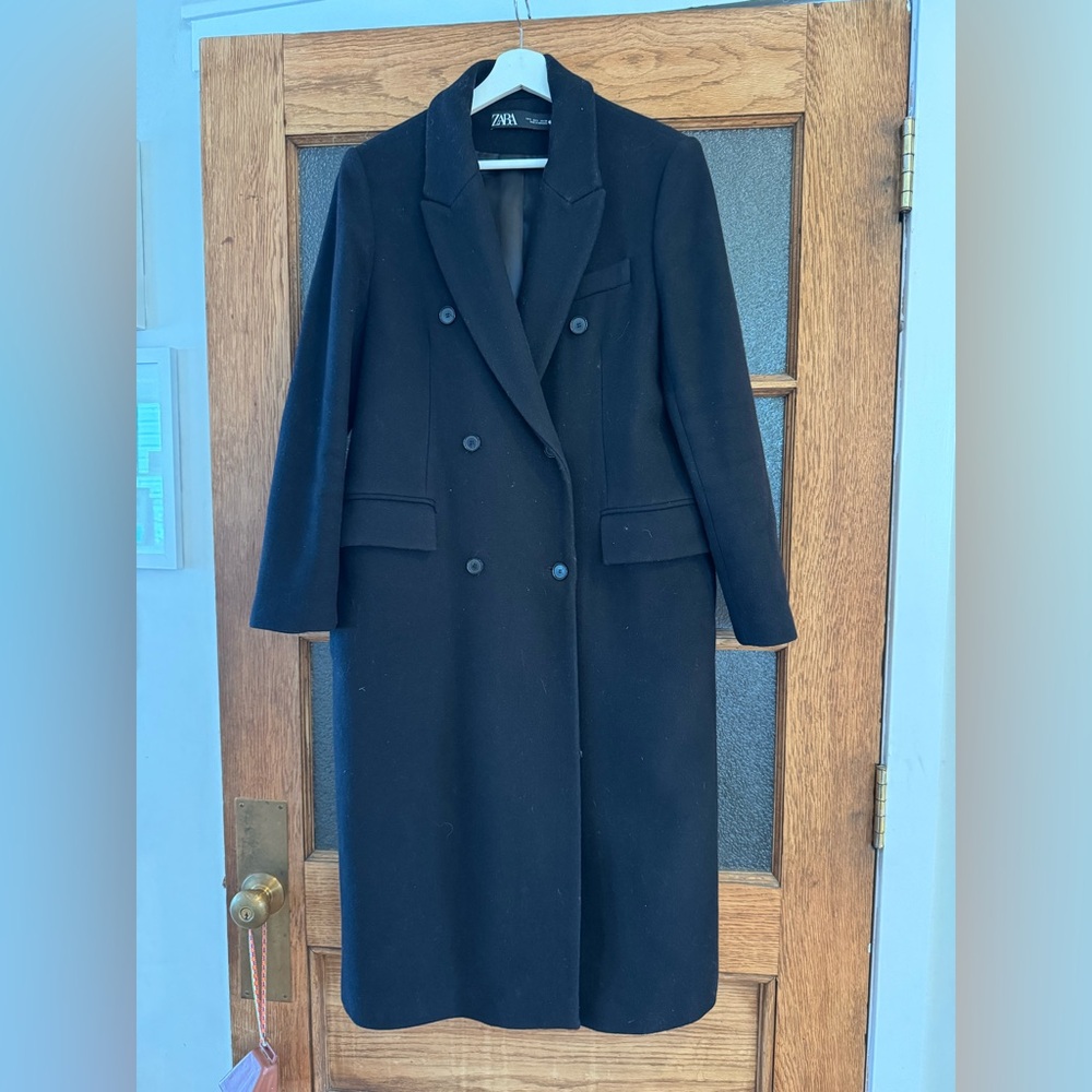 Zara Classic Black Wool Coat